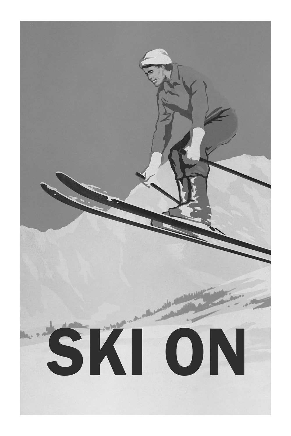 Ski On Monochrome