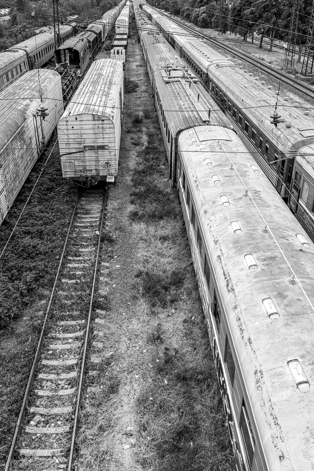 Train Yard B&W